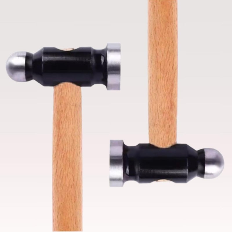 WUCID Small Hammers for Crafts, Jewelry Making Chasing Hammer with Wooden Handle for Hitting Metals, Wood Handle - Image 2